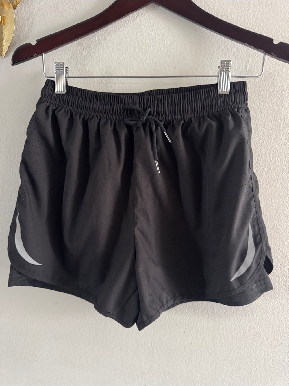 Black Women’s Athletic Shorts with Reflective Accents